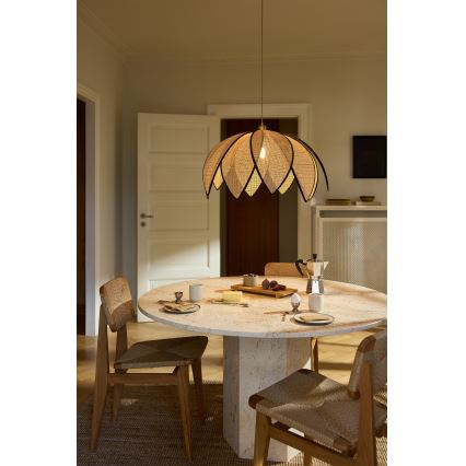 Osram - Lámpara colgante con cable DECOR RATTAN 1xE27/15W/230V Ø 67 cm beige/negro