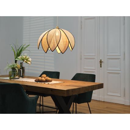 Osram - Lámpara colgante con cable DECOR RATTAN 1xE27/15W/230V Ø 67 cm beige/negro