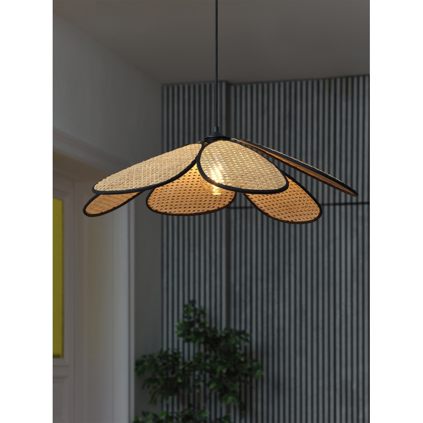 Osram - Lámpara colgante con cable DECOR RATTAN 1xE27/15W/230V Ø 69 cm beige/negro