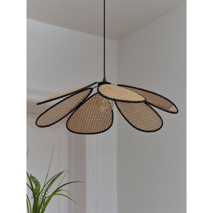 Osram - Lámpara colgante con cable DECOR RATTAN 1xE27/15W/230V Ø 69 cm beige/negro