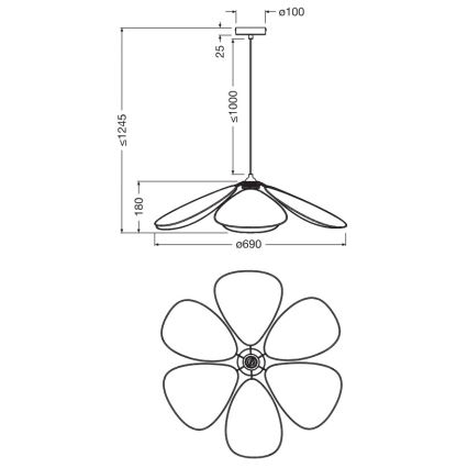 Osram - Lámpara colgante con cable DECOR RATTAN 1xE27/15W/230V Ø 69 cm beige/negro