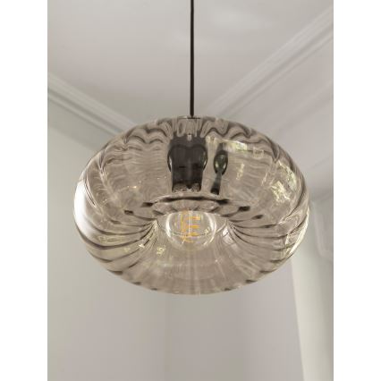 Osram - Lámpara colgante con cable DECOR SMOKE 1xE27/12W/230V, diámetro 28 cm, negro/gris ahumado