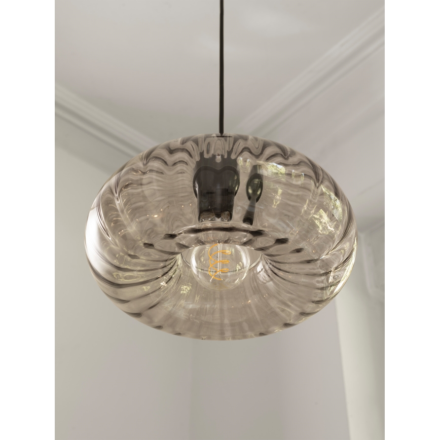 Osram - Lámpara colgante con cable DECOR SMOKE 1xE27/12W/230V, diámetro 28 cm, negro/gris ahumado