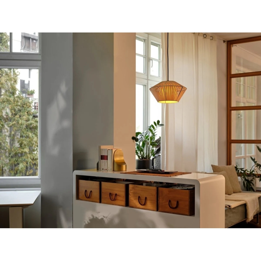 Osram - Lámpara colgante con cable DECOR STRIPES 1xE27/10W/230V, diámetro 30,5 cm, beige