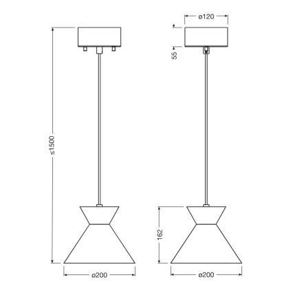 Osram - Lámpara colgante con cable DECOR WAIST 1xE27/40W/230V negra
