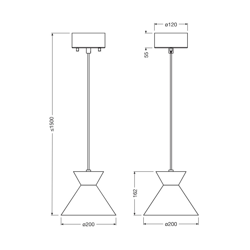 Osram - Lámpara colgante con cable DECOR WAIST 1xE27/40W/230V negra
