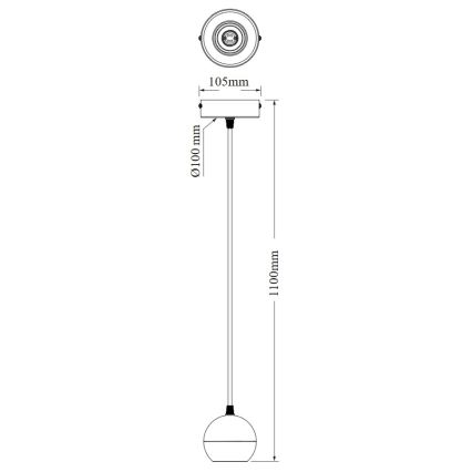 Osram - Lámpara colgante con cable SPOT SPHERAL 1xGU10/6W/230V blanca
