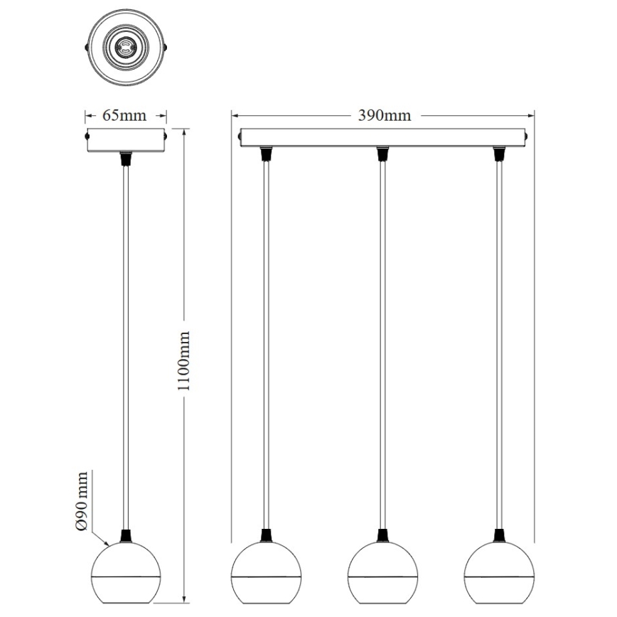 Osram - Lámpara colgante con cable SPOT SPHERAL 3xGU10/6W/230V blanca