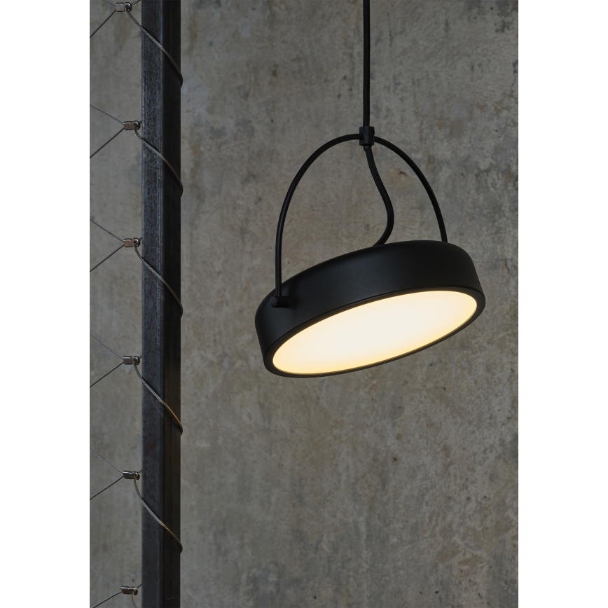 Osram - Lámpara colgante en cable DECOR PUCK LED/12W/230V CRI 90 negra