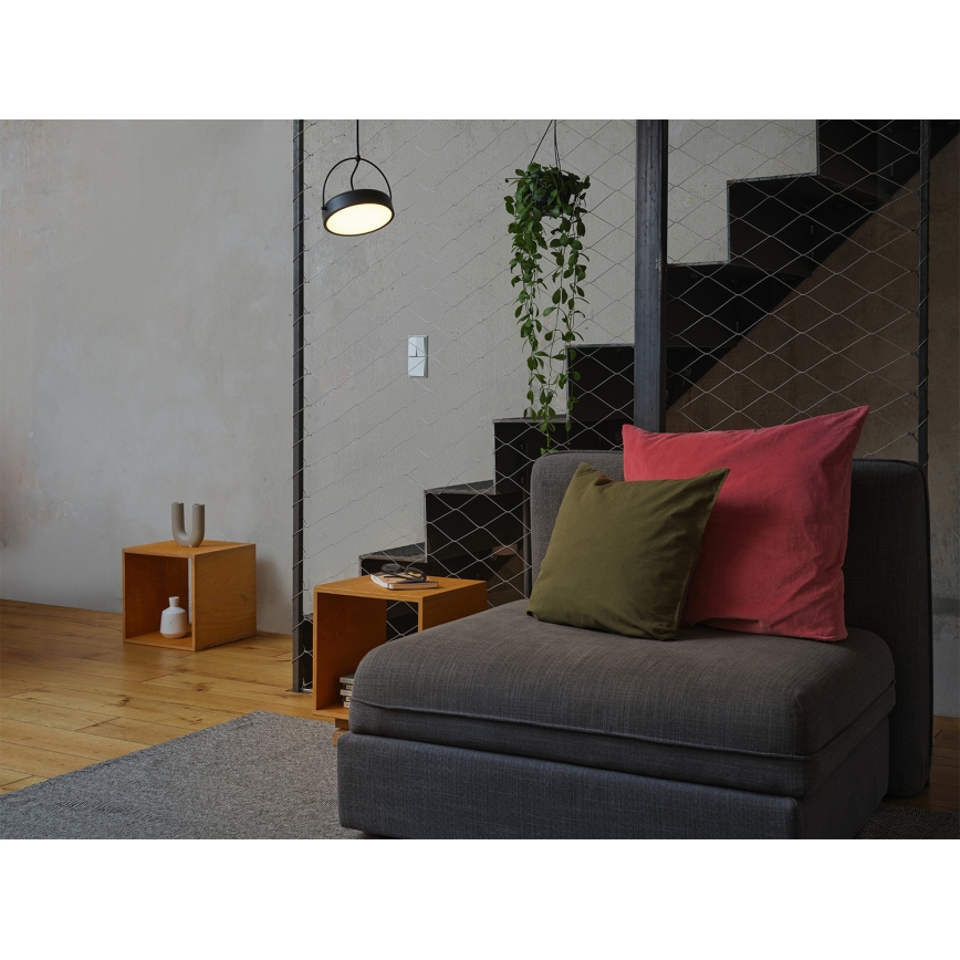 Osram - Lámpara colgante en cable DECOR PUCK LED/12W/230V CRI 90 negra