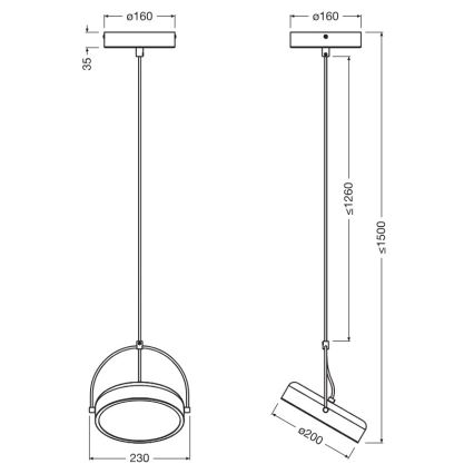 Osram - Lámpara colgante en cable DECOR PUCK LED/12W/230V CRI 90 negra