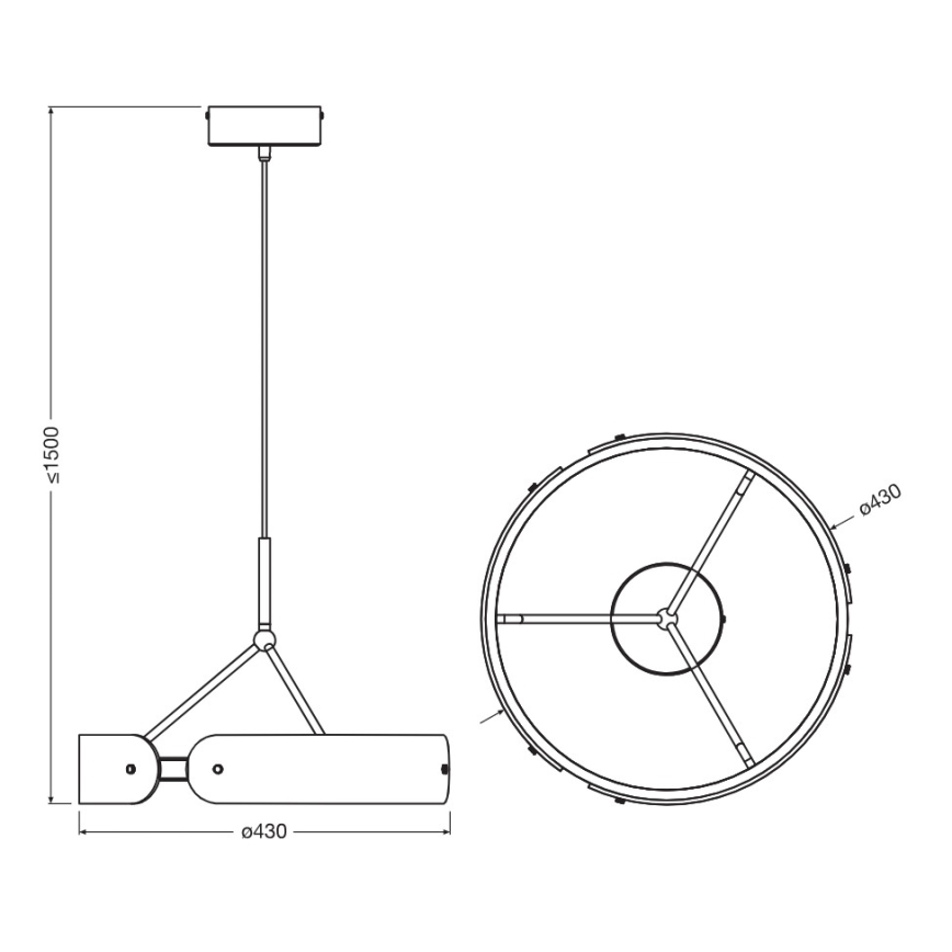 Osram - Lámpara colgante LED con cable DECOR CURVE LED/33W/230V, gris