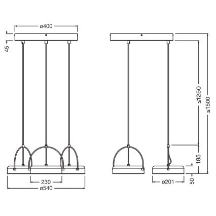 Osram - Lámpara colgante LED con cable DECOR PUCK 3xLED/12W/230V CRI 90 negra