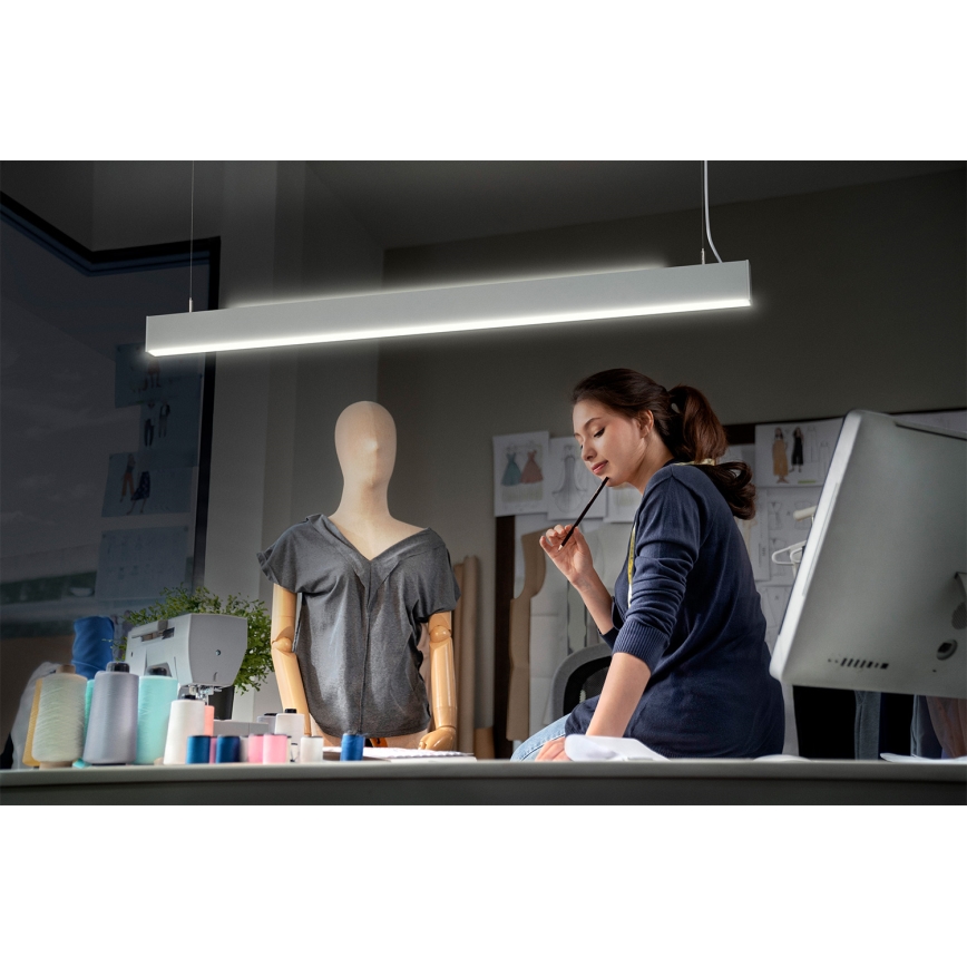 Osram - Lámpara colgante LED regulable con cable OFFICE LINE LED/42W/230V 4000K 112,6 cm blanca