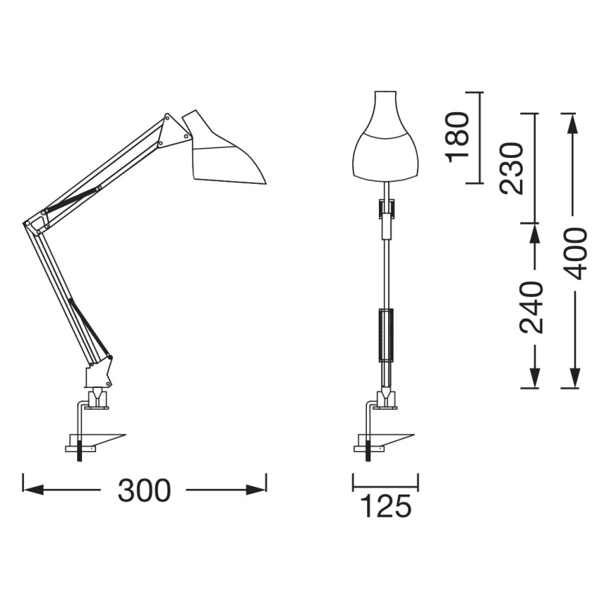 Osram - Lámpara de escritorio con pinza DESK LINE 1xE27/11W/230V blanca