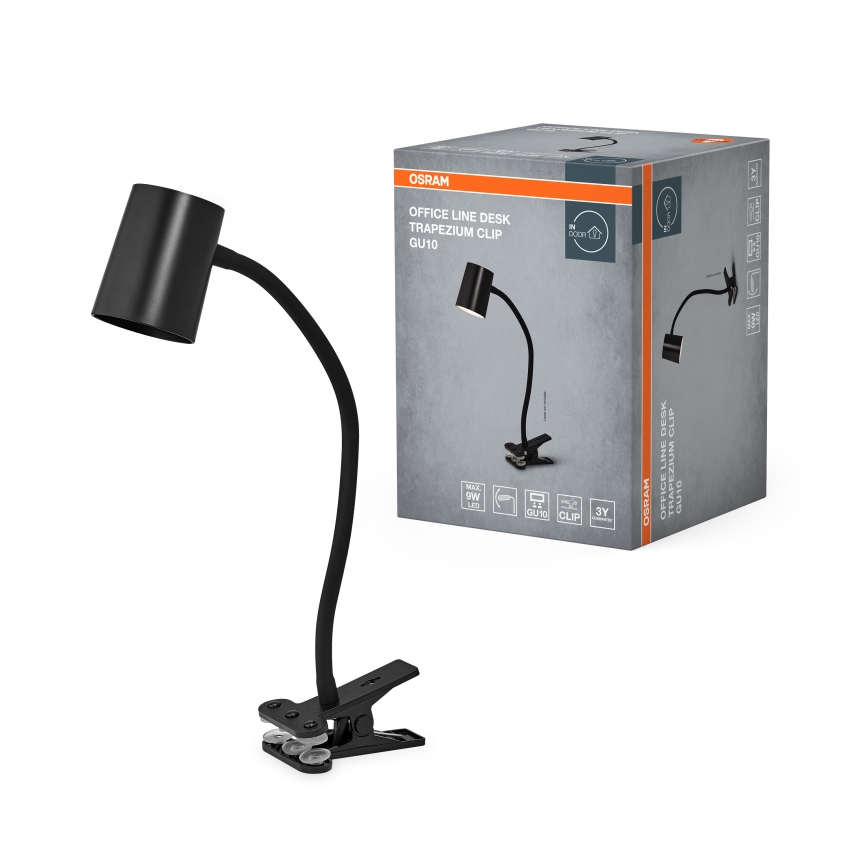 Osram - Lámpara de escritorio con pinza DESK LINE 1xGU10/9W/230V negra