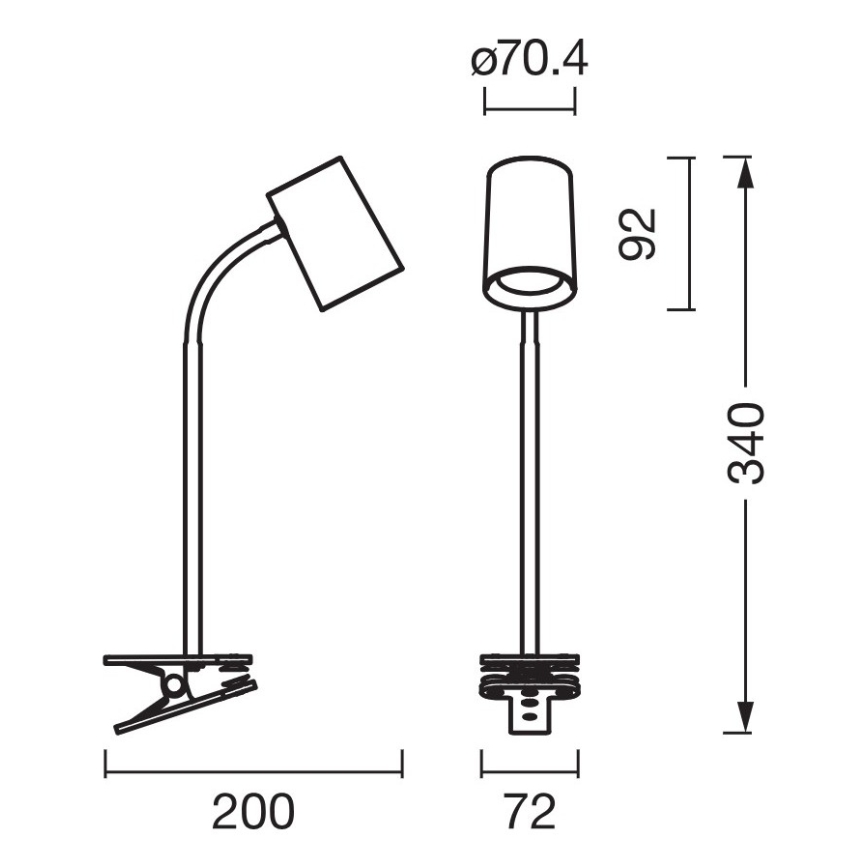 Osram - Lámpara de escritorio con pinza DESK LINE 1xGU10/9W/230V negra