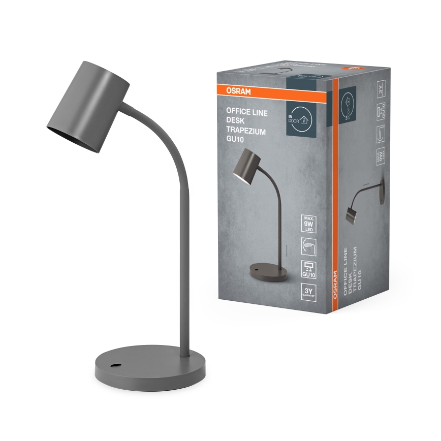 Osram - Lámpara de escritorio DESK LINE 1xGU10/9W/230V gris