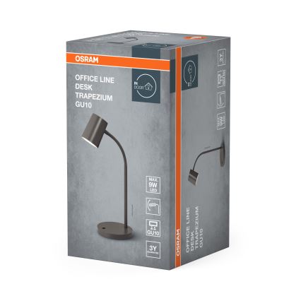 Osram - Lámpara de escritorio DESK LINE 1xGU10/9W/230V gris