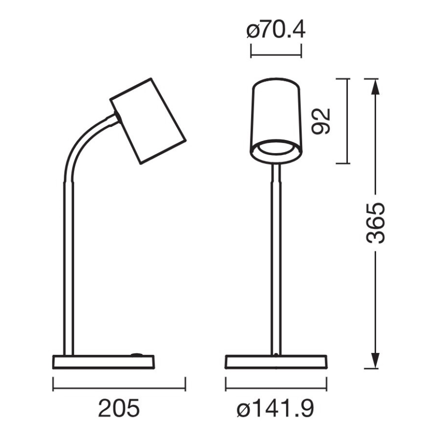 Osram - Lámpara de escritorio DESK LINE 1xGU10/9W/230V negra