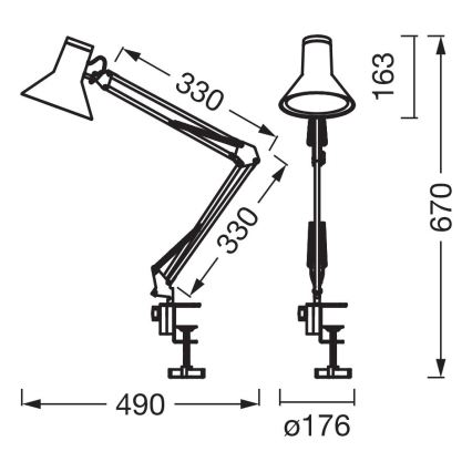 Osram - Lámpara de escritorio LED regulable con pinza OFFICE LINE LED/9W/230V 3000K negra