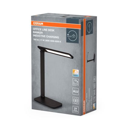Osram - Lámpara de escritorio LED regulable OFFICE LINE LED/17W/230V 3000/4000/6500K negra