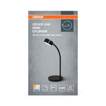 Osram - Lámpara de escritorio LED regulable OFFICE LINE LED/4,8W/230V 3000/4000/6500K negra