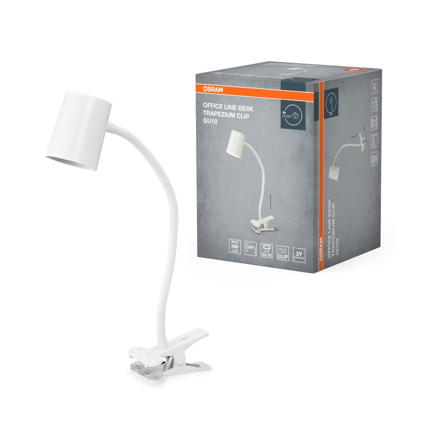 Osram - Lámpara de mesa con pinza DESK LINE 1xGU10/9W/230V blanca