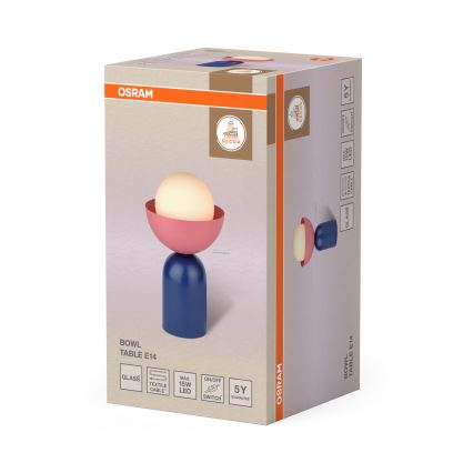 Osram - Lámpara de mesa DECOR BOWL 1xE14/25W/230V azul/rosa
