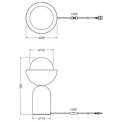 Osram - Lámpara de mesa DECOR BOWL 1xE14/25W/230V negra