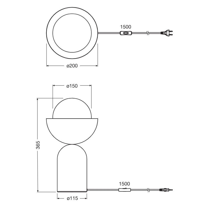 Osram - Lámpara de mesa DECOR BOWL 1xE14/25W/230V negra
