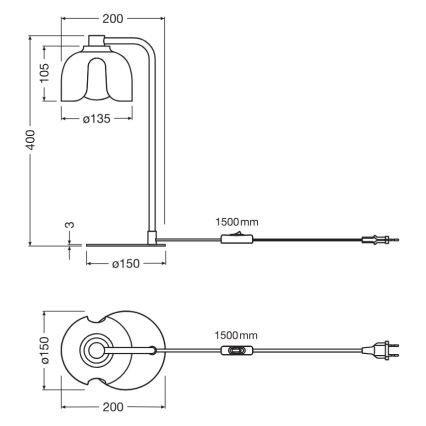 Osram - Lámpara de mesa DECOR COROLLE 1xG9/20W/230V roja