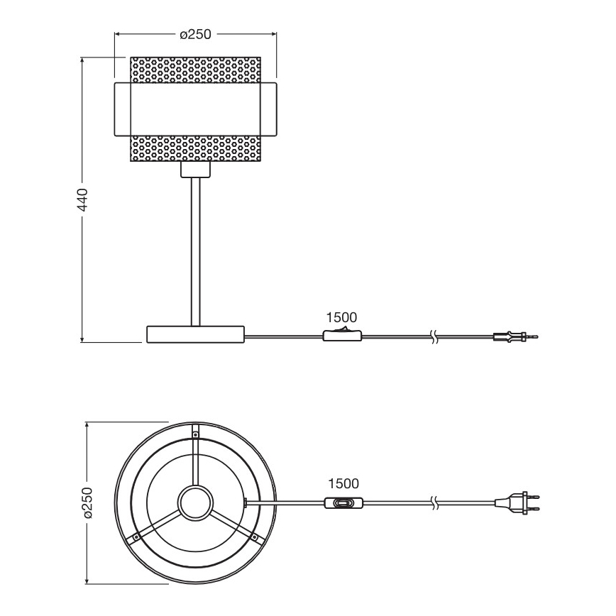 Osram - Lámpara de mesa DECOR HORNET 1xE27/10W/230V negra/dorada