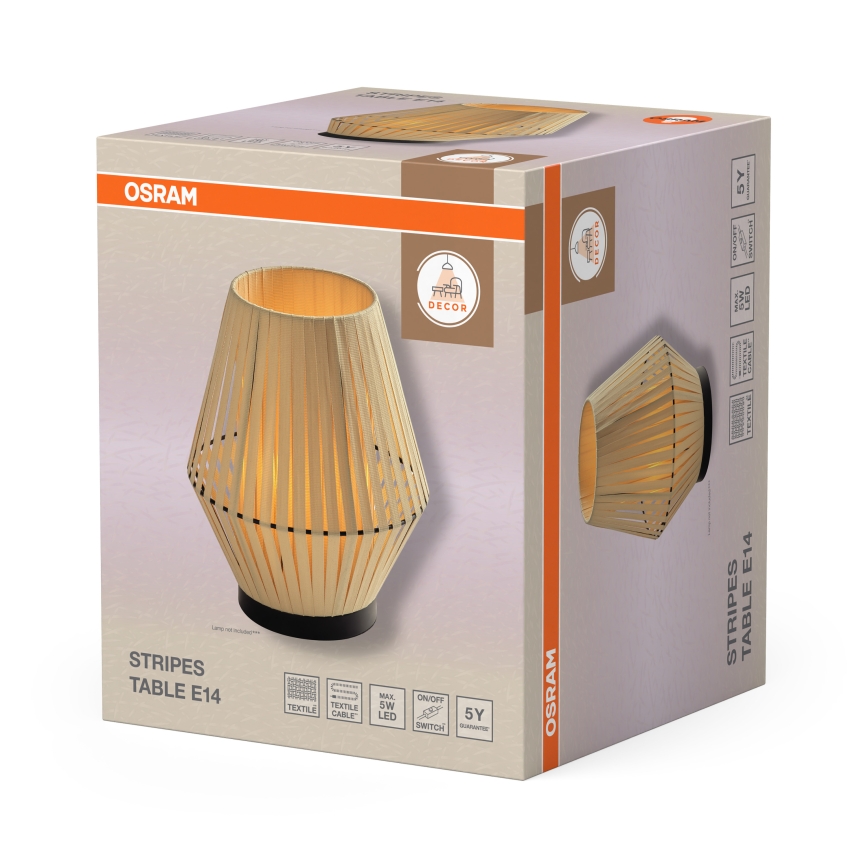 Osram - Lámpara de mesa DECOR STRIPES 1xE14/5W/230V beige