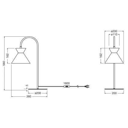 Osram - Lámpara de mesa DECOR WAIST 1xE27/40W/230V negra