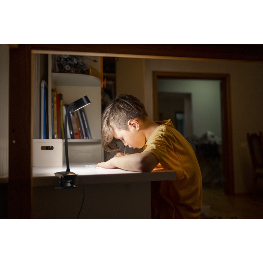 Osram - Lámpara LED de escritorio regulable con pinza OFFICE LINE LED/4,8W/230V 3000/4000/6500K negra