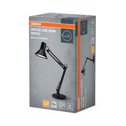 Osram - Lámpara de mesa LED regulable OFFICE LINE LED/9W/230V 3000K negra