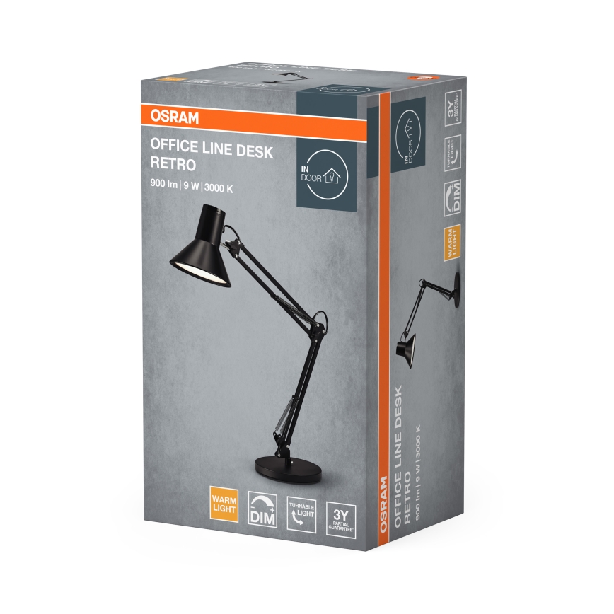 Osram - Lámpara de mesa LED regulable OFFICE LINE LED/9W/230V 3000K negra