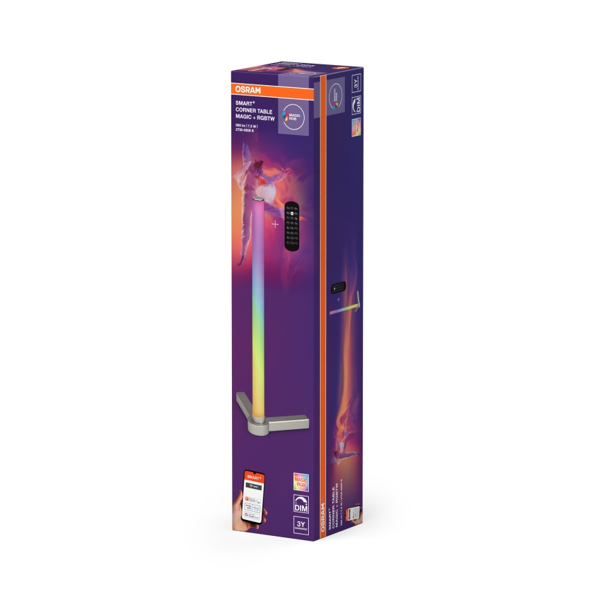 Osram - Lámpara de mesa LED RGBW regulable SMART+ MAGIC LED/7,5W/230V 2700-6500K plateada Wi-Fi + mando a distancia