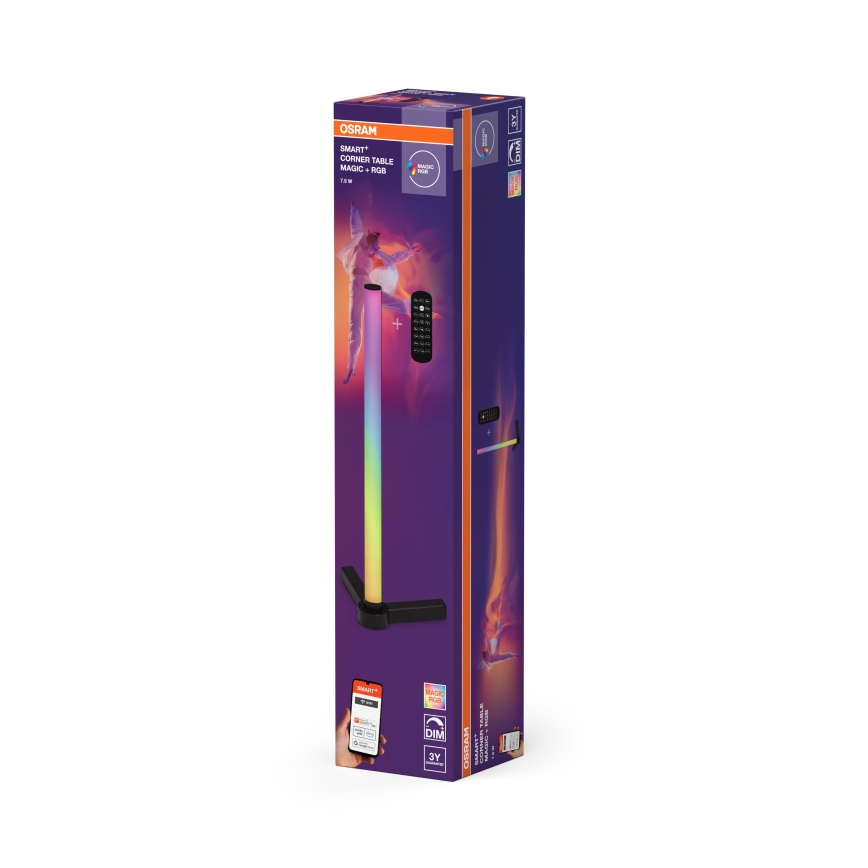 Osram - Lámpara de mesa regulable LED RGBW SMART+ MAGIC LED/7,5W/230V 2700-6500K negra Wi-Fi + mando a distancia