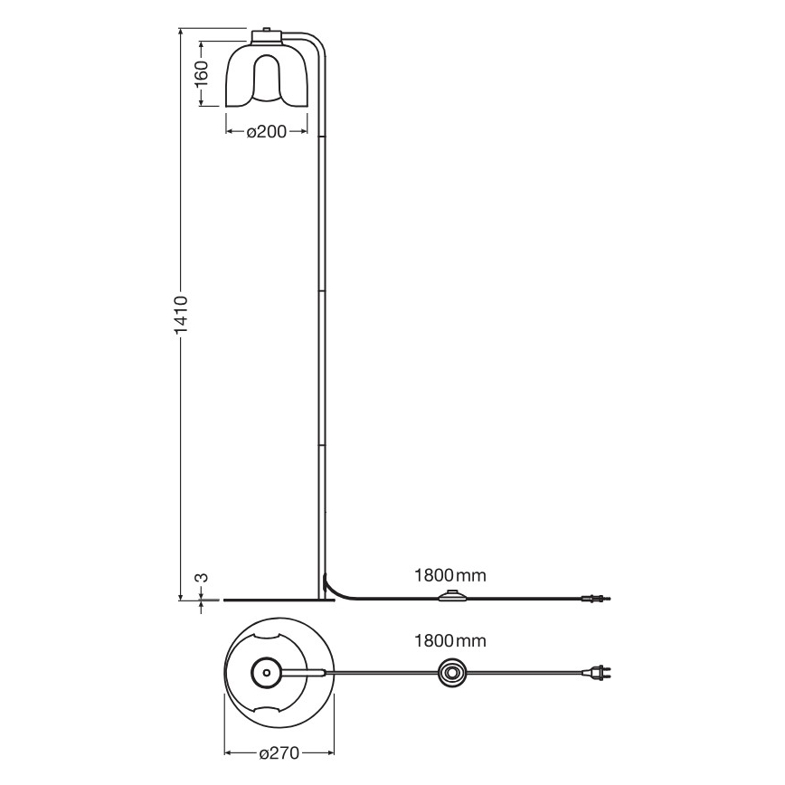 Osram - Lámpara de pie DECOR COROLLE 1xE27/15W/230V naranja