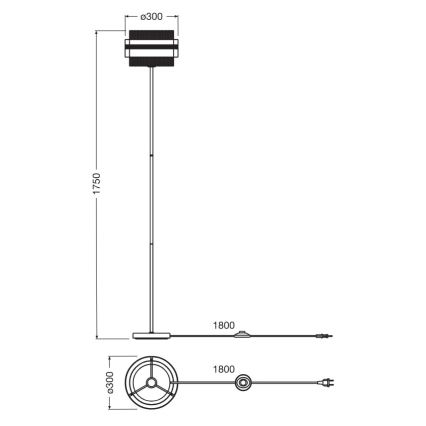 Osram - Lámpara de pie DECOR HORNET 1xE27/10W/230V negra/dorada