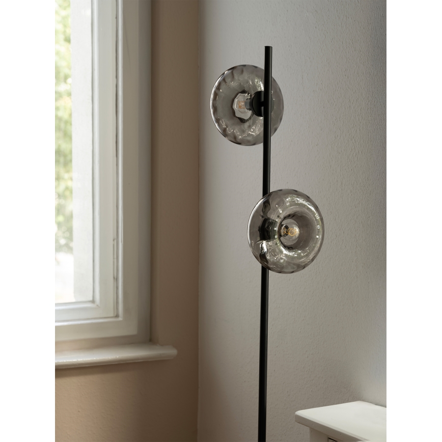 Osram - Lámpara de pie DECOR SMOKE 2xE14/12W/230V negro/gris ahumado
