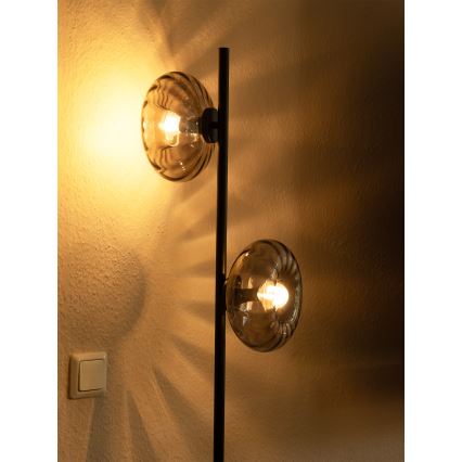 Osram - Lámpara de pie DECOR SMOKE 2xE14/12W/230V negro/gris ahumado