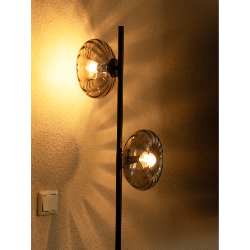 Osram - Lámpara de pie DECOR SMOKE 2xE14/12W/230V negro/gris ahumado