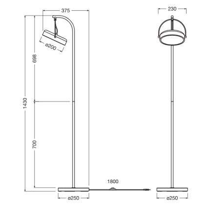Osram - Lámpara de pie LED DECOR PUCK LED/12W/230V CRI 90 negra
