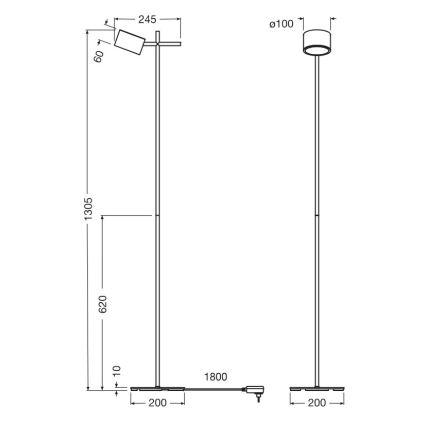 Osram - Lámpara de pie LED regulable con control táctil DECOR KYOTO LED/12W/230V IRC 90 negra