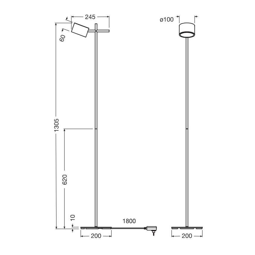 Osram - Lámpara de pie LED regulable con control táctil DECOR KYOTO LED/12W/230V IRC 90 negra