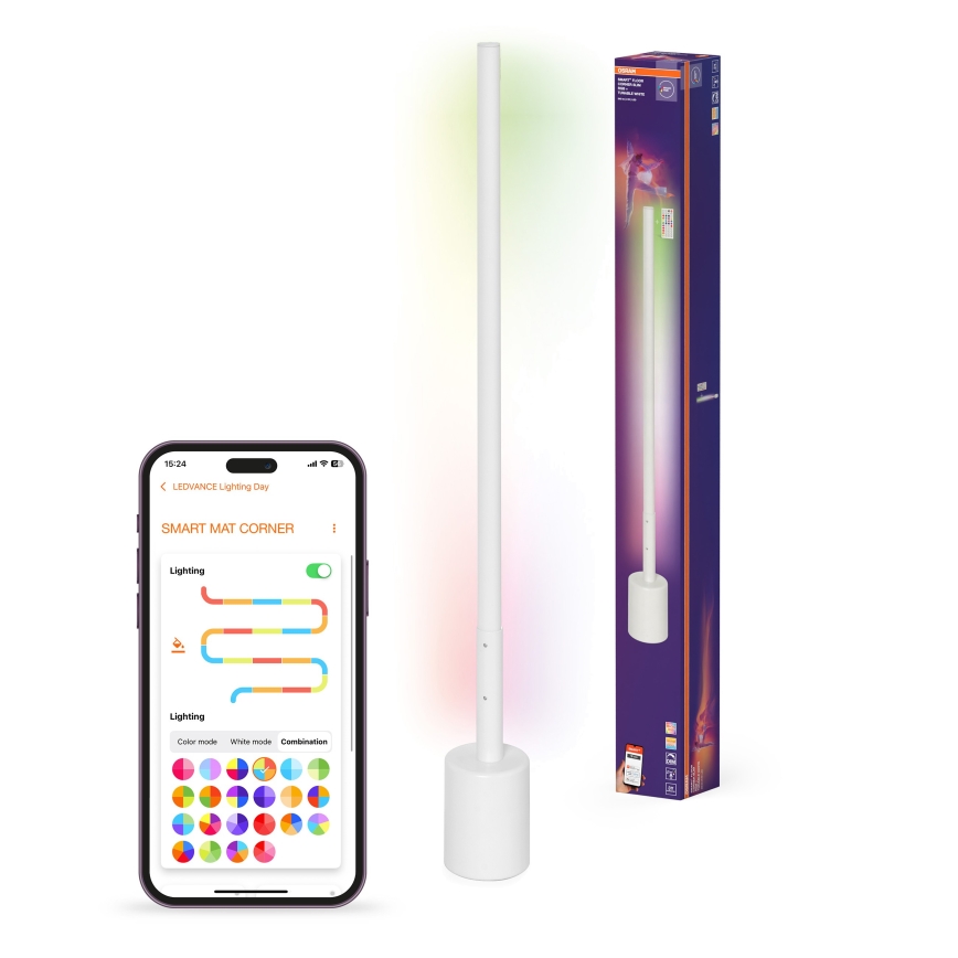 Osram - Lámpara de pie regulable LED RGBW SMART+ FLOOR LED/8W/230V 2700-6500K Wi‑Fi blanca + mando a distancia