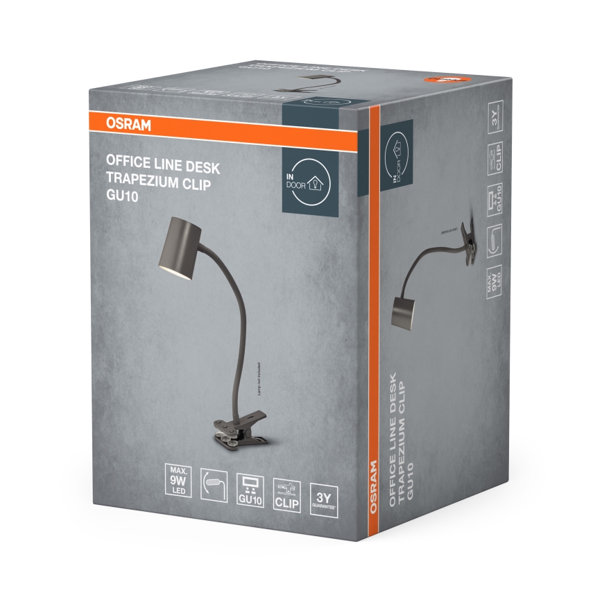 Osram - Lámpara de sobremesa con pinza DESK LINE 1xGU10/9W/230V gris